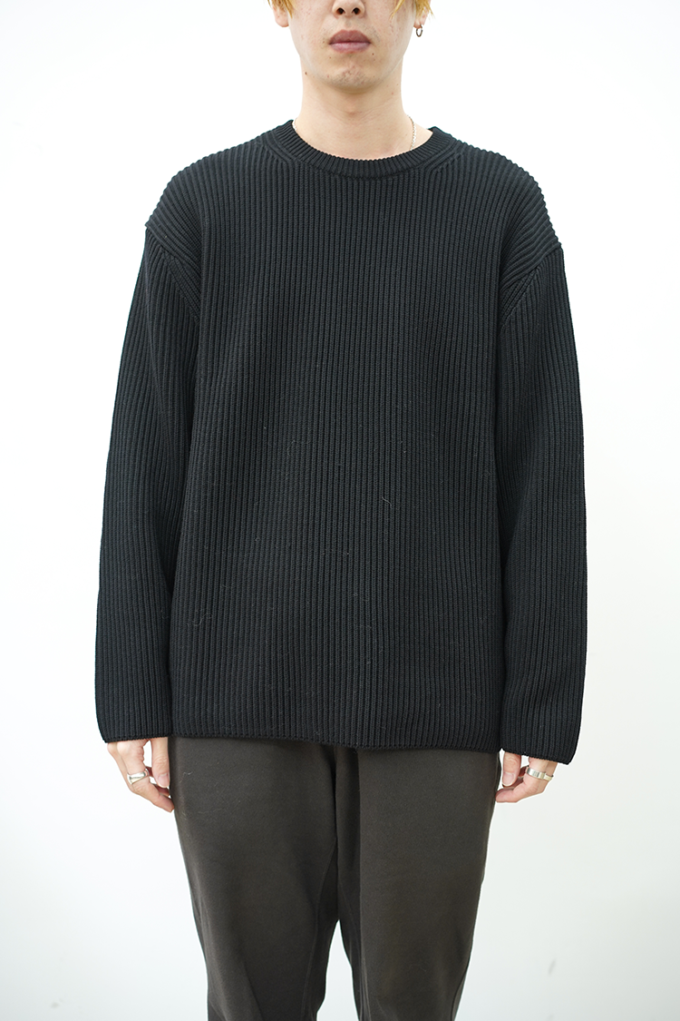 BATONER SOLID WOOL RIB CREW NECK - ニット/セーター