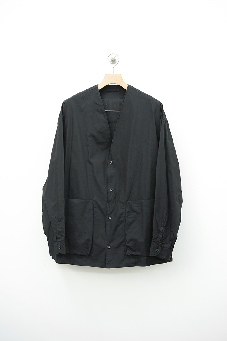 blurhms Chambray Cardigan Shirt / Black