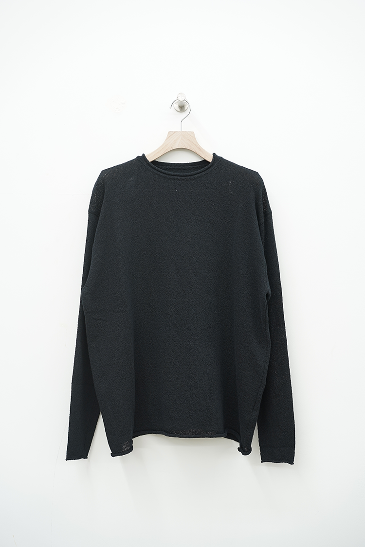 POSTELEGANT Cotton Boucle Pull-over Knit / Black - Unlimited 