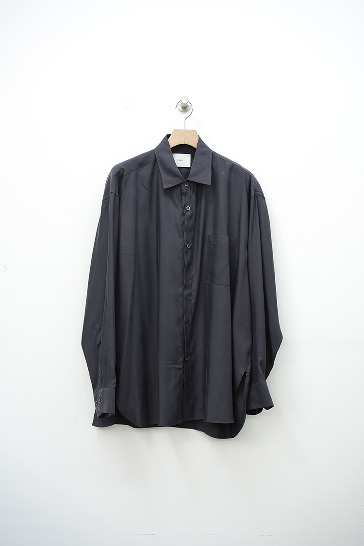 stein OVERSIZED CUPRO L/S SHIRT / CHACOAL