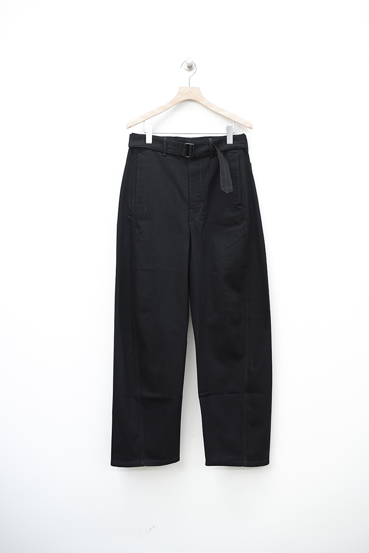 LEMAIRE TWISTED BELTED PANTS / BLACK