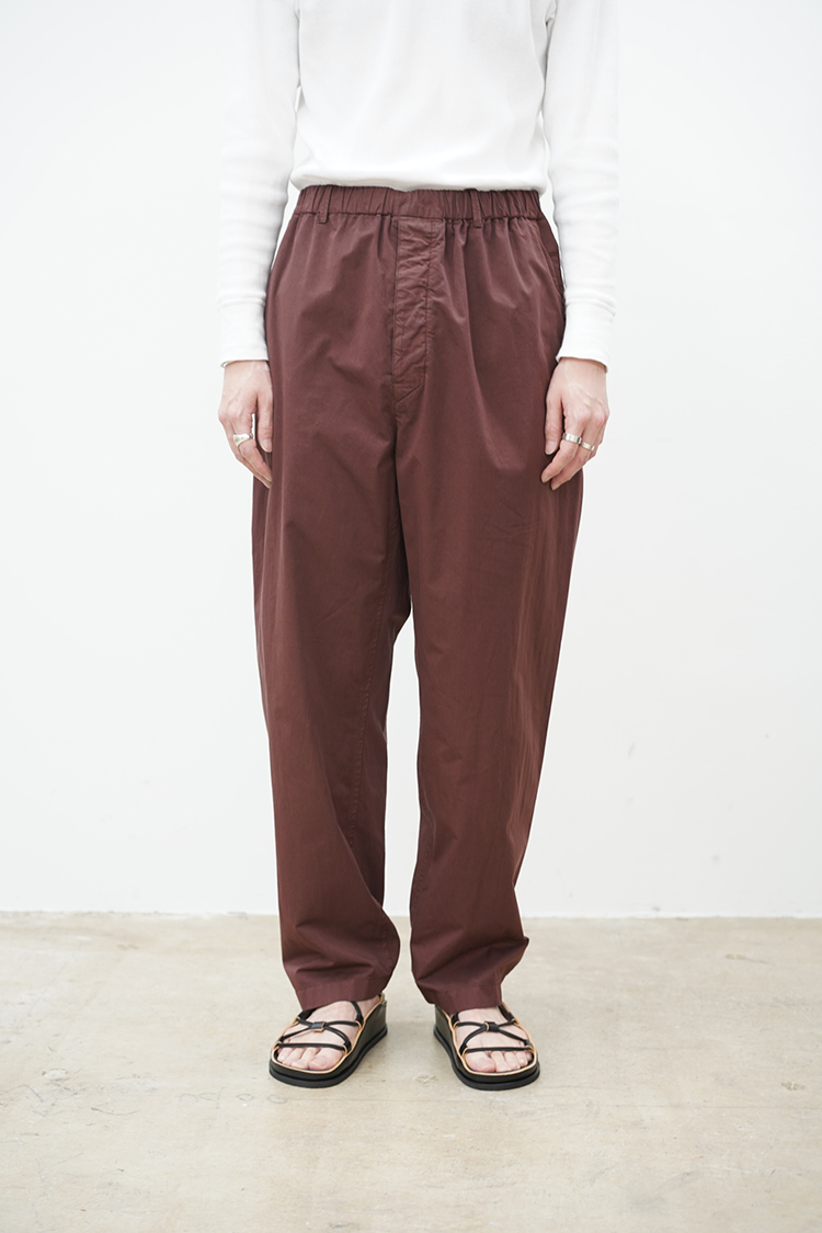 LEMAIRE ルメール ベルト付きリラックスパンツ シルク ブラウン LEMAIRE(ルメール) RELAXED PANTS
