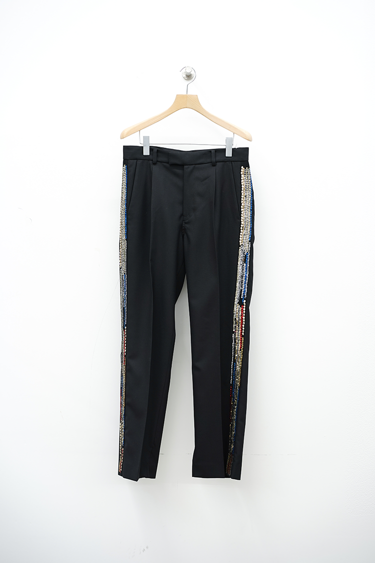 BED j.w. FORD Glitter Side Stripe Pants / BLACK