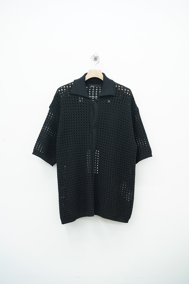 08sircus Lily yarn mesh knit shirt / black