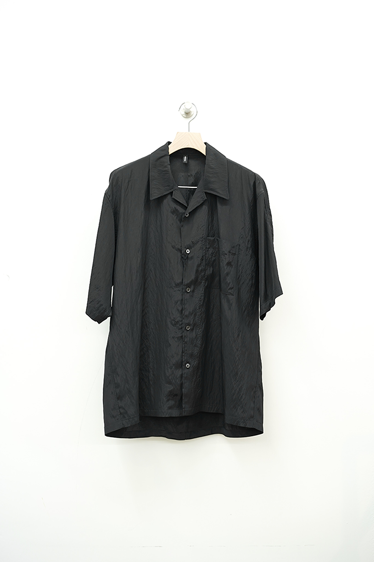 08sircus Viscose washer back dolman split shirt / black