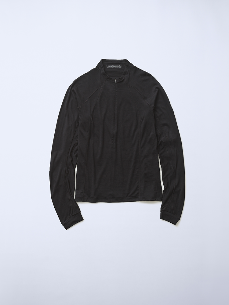 Goldwin 0 Wool Half Zip L/S T-shirt / BLACK