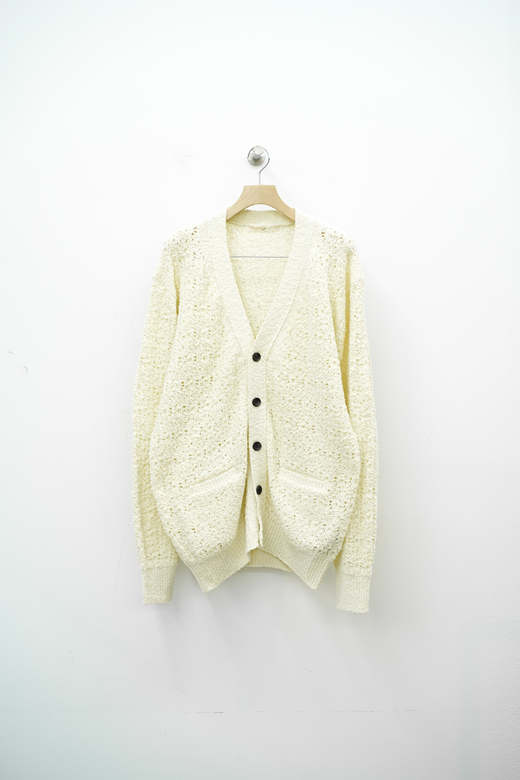 mill BOUCLE KNIT CARDIGAN / WHITE