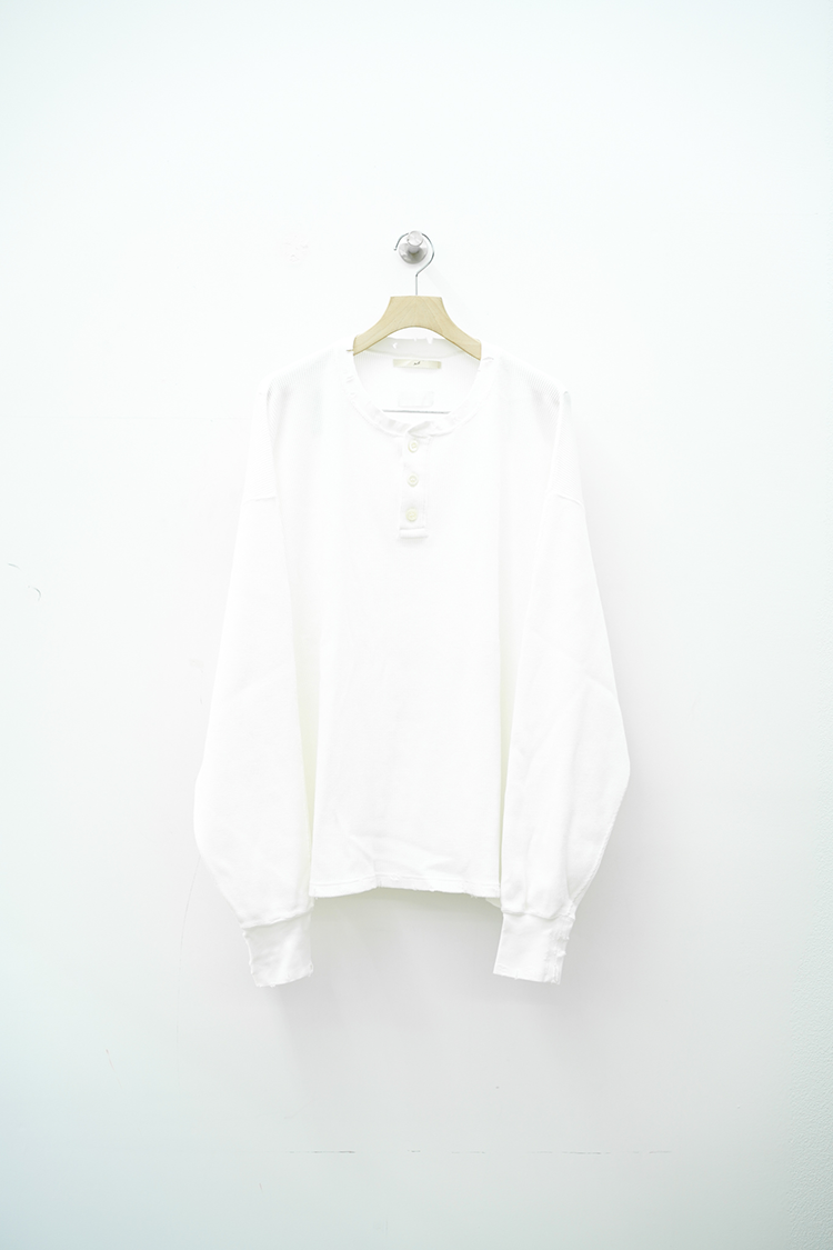 mill  KANEMASA PHIL  Unlimited HENRY NECK THERMAL L/S T-SHIRT / WHITE


