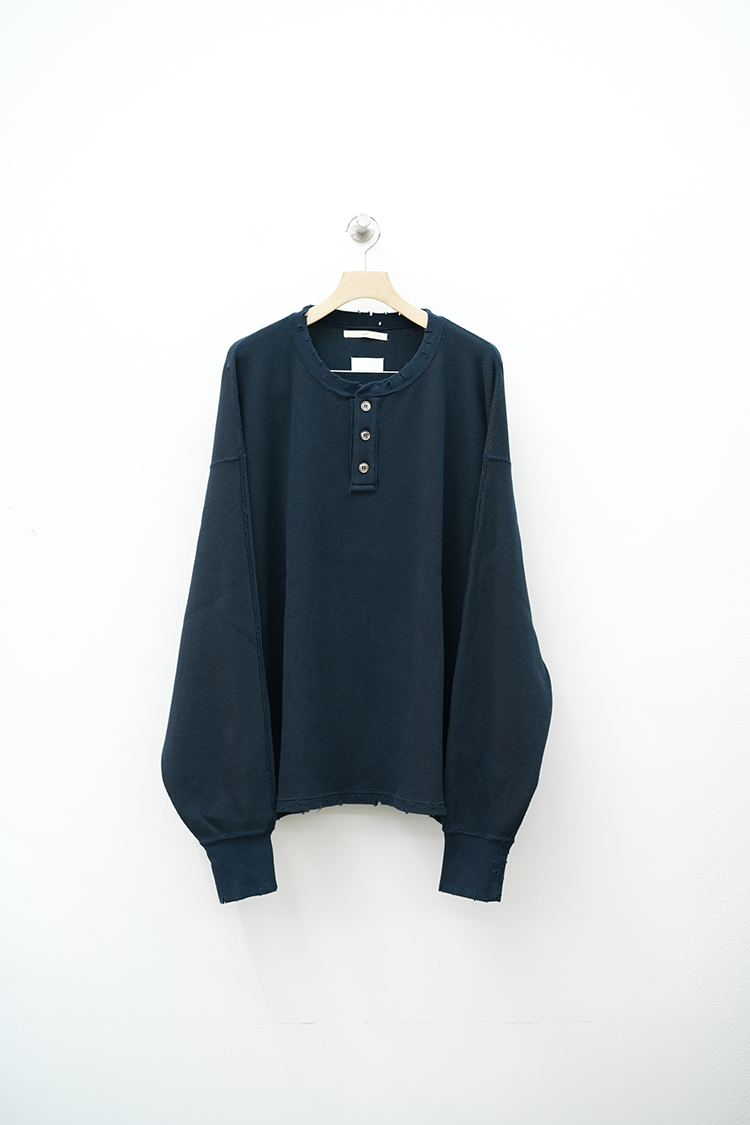 mill  KANEMASA PHIL  Unlimited HENRY NECK THERMAL L/S T-SHIRT / NAVY

