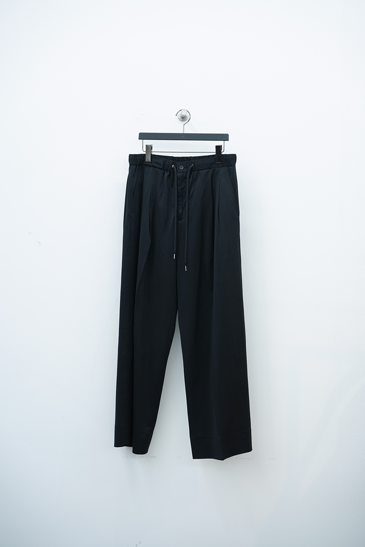 KANEMASA PHIL 46G Silk Blend Easy Pants / BLACK