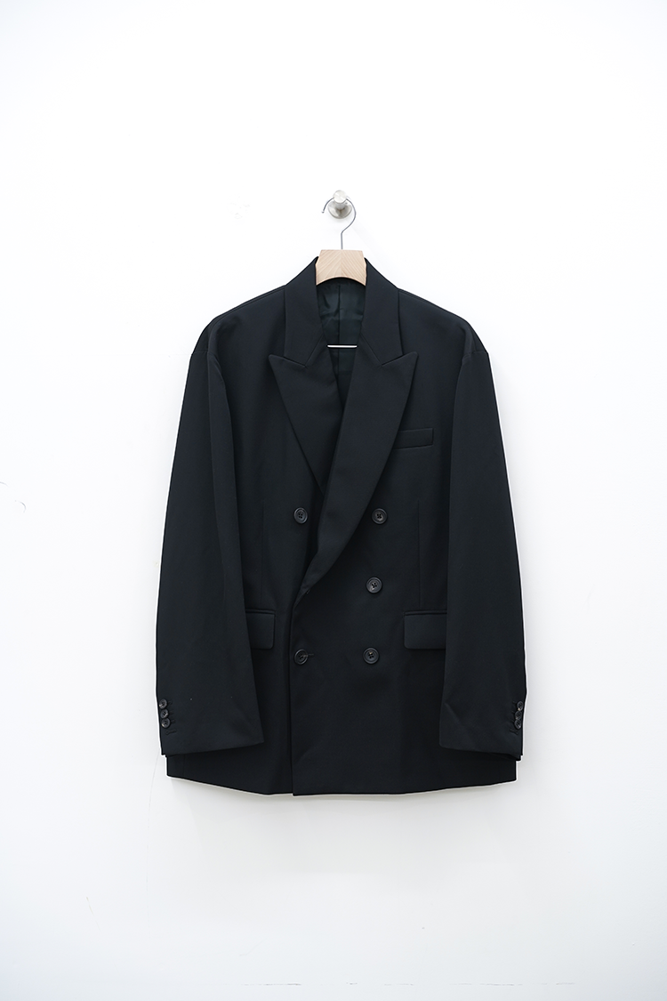 ssstein OVERSIZED DOUBLE BREASTED JACKET / BLACK
