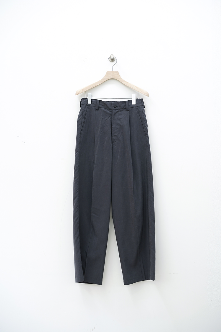 ssstein SILK NYLON EASY WIDE TROUSERS / CHACOAL