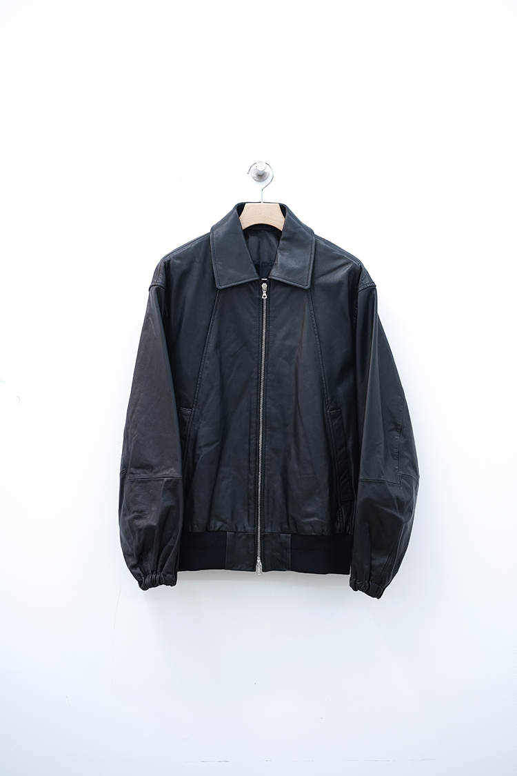 ssstein LEATHER ZIP SHORT JACKET / BLACK