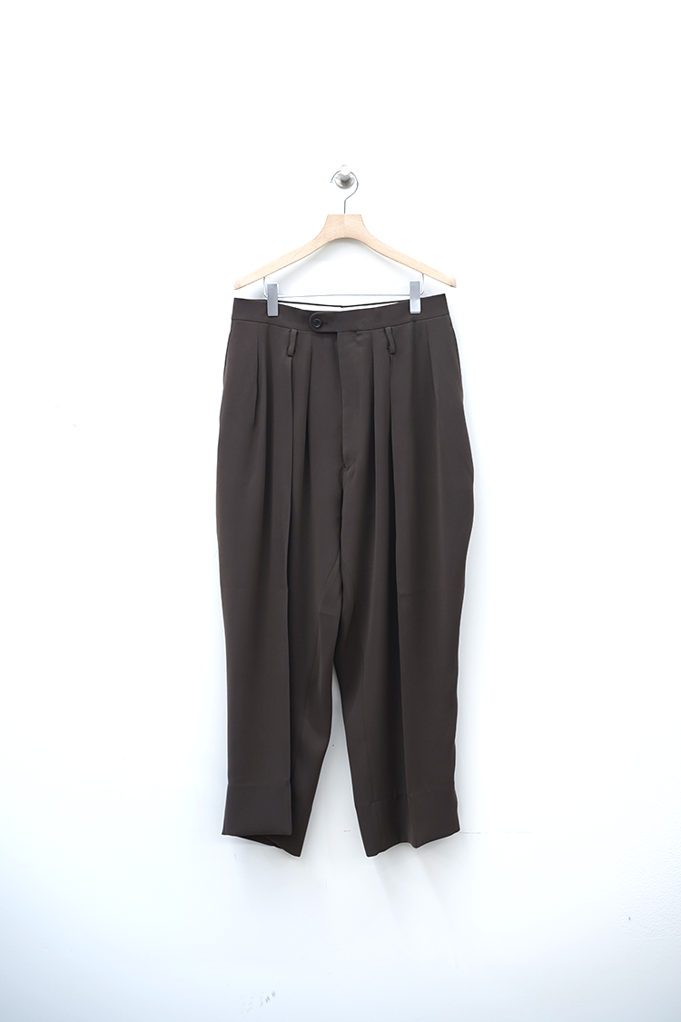 RAINMAKER 3-PLEATED  TROUSERS / SEPIA