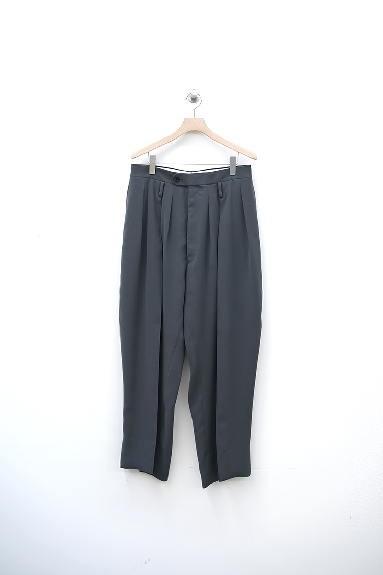 RAINMAKER 3-PLEATED  TROUSERS / STEEL