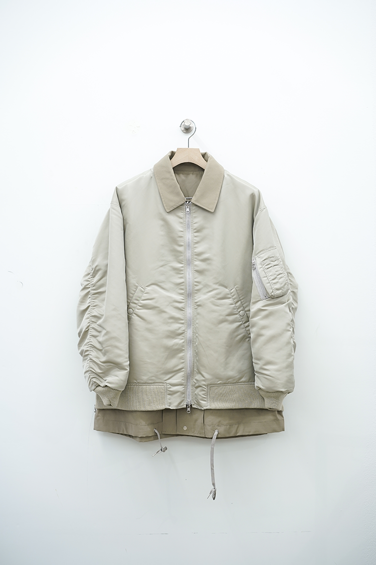 08sircus MA-1 reversible jacket / khaki beige