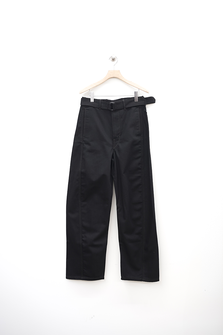 LEMAIRE TWISTED BELTED PANTS / BLACK