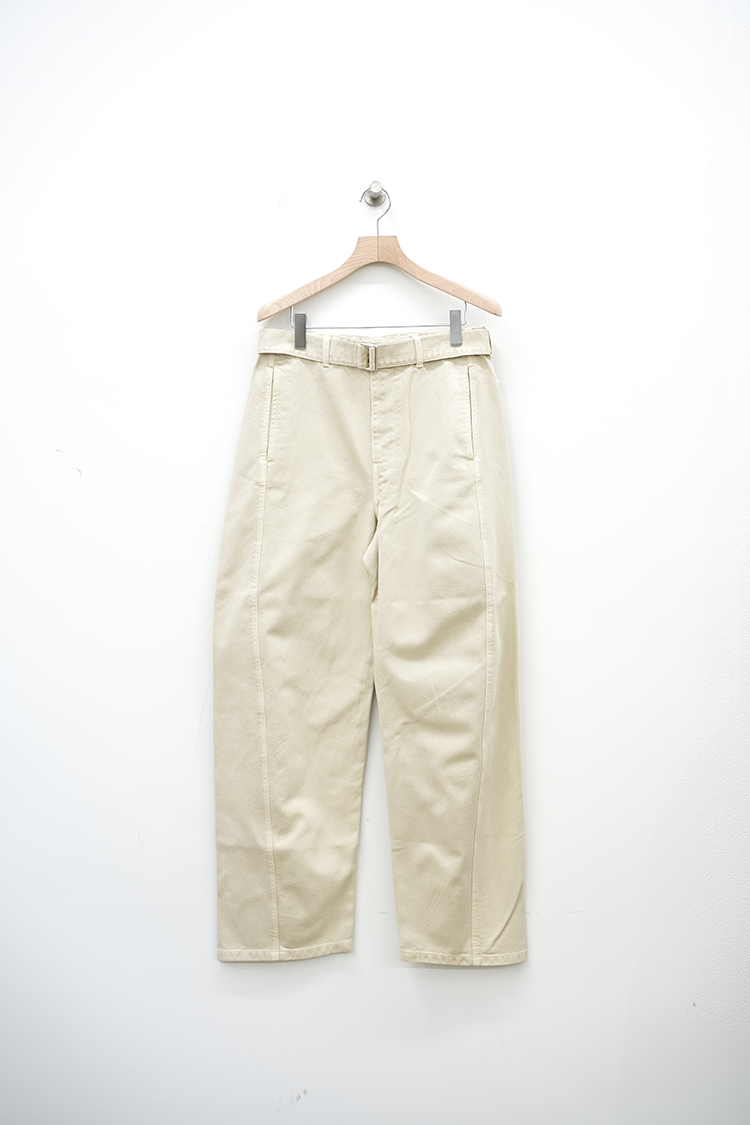 LEMAIRE TWISTED BELTED PANTS / SNOW OAT