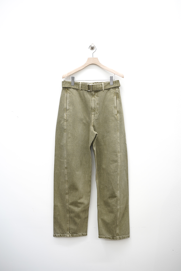 LEMAIRE TWISTED BELTED PANTS / SNOW OLIVE