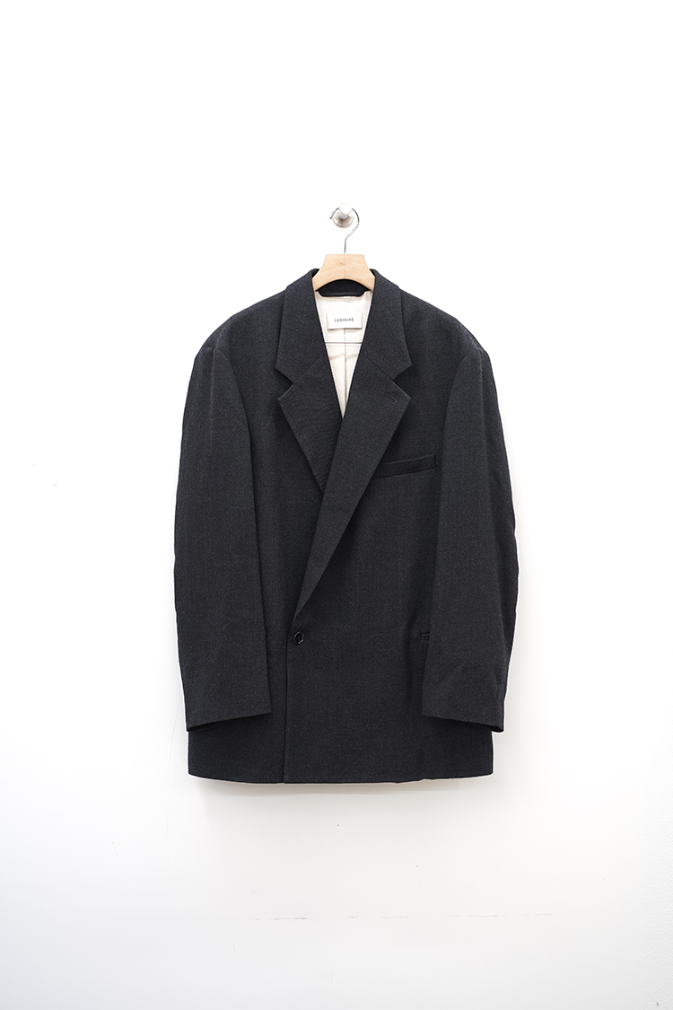 LEMAIRE SHORT MAXI DB COAT / ANTHRACITE