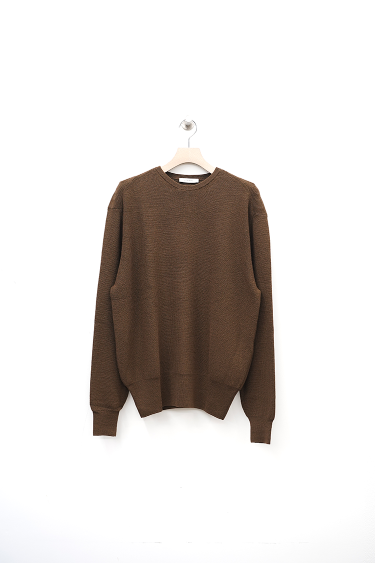 LEMAIRE CREW NECK JUMPER / HAZELNUT BROWN