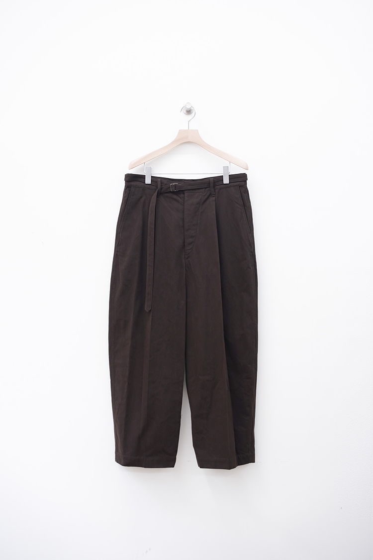 blurhms  Brushed Twill Belted Trousers / Chocolate