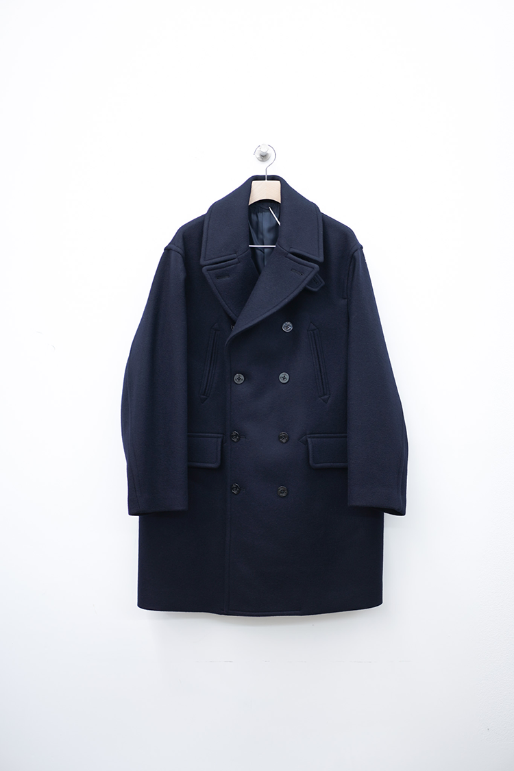  blurhmsROOTSTOCK Wool Melton 10B Pea Coat / Dark Navy