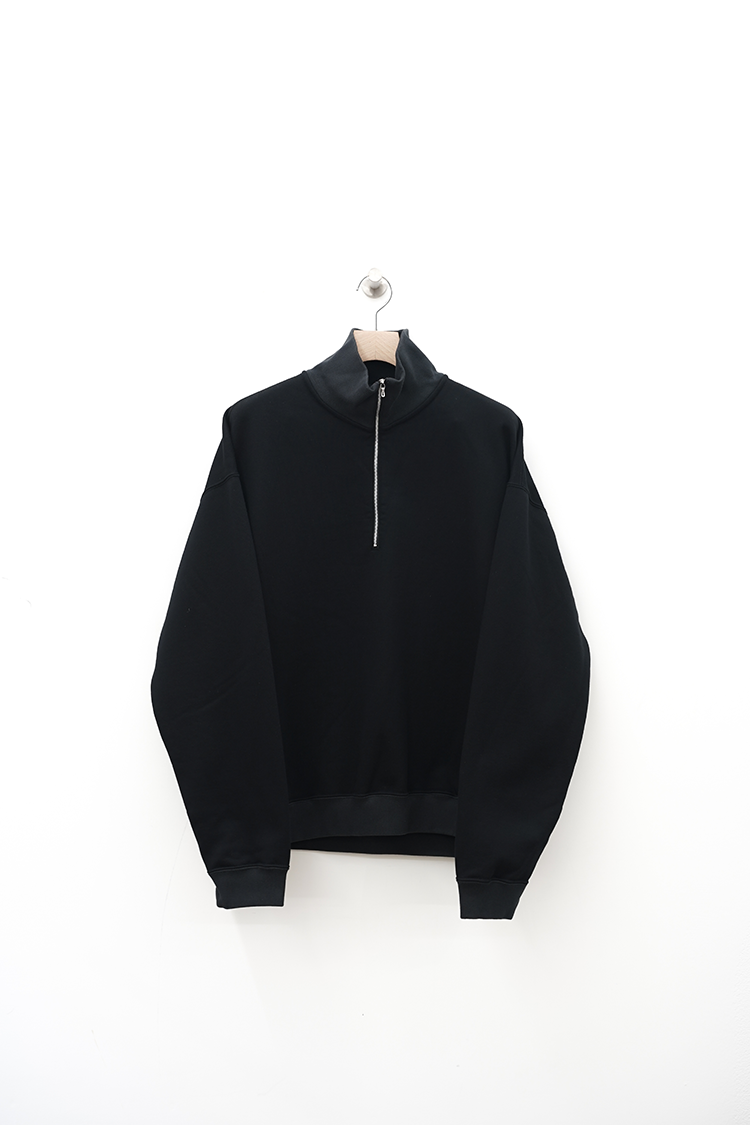 KANEMASA PHIL 18G MAX Weight Brushed Half Zip Pullover / BLACK