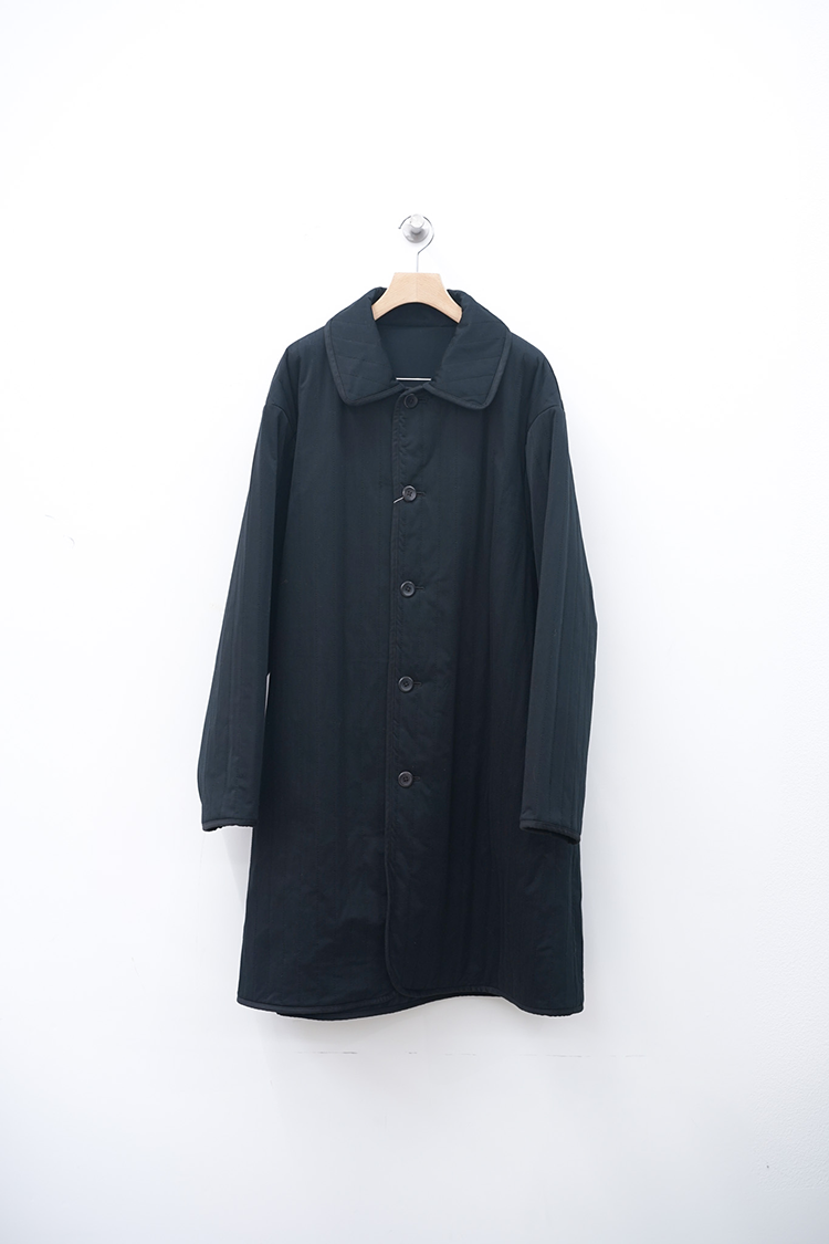 KANEMASA PHIL 46G Quilted Stripe Coat / BLACK