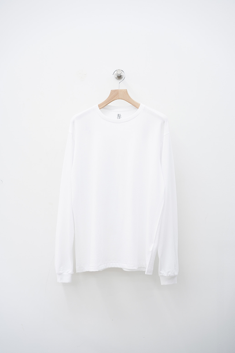 BATONER ORGANIC COTTON TUBE CREW NECK / WHITE