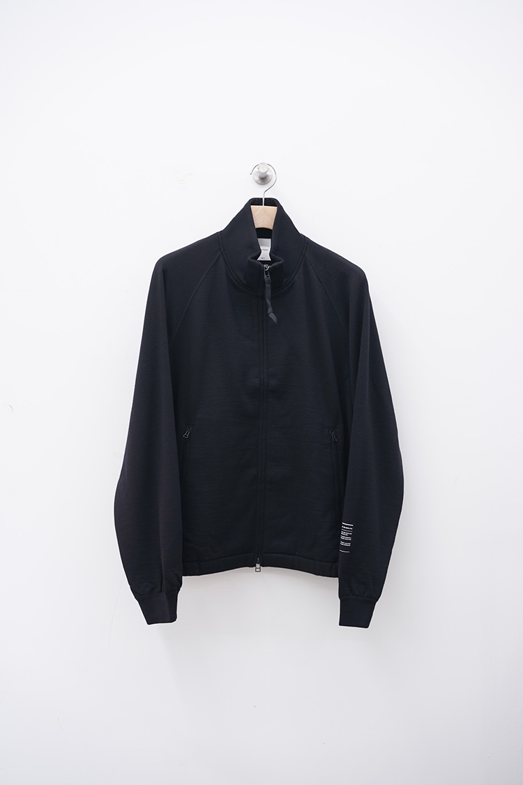 Product Twelve Super140's Melino Wool Zip Up Sweat / Black