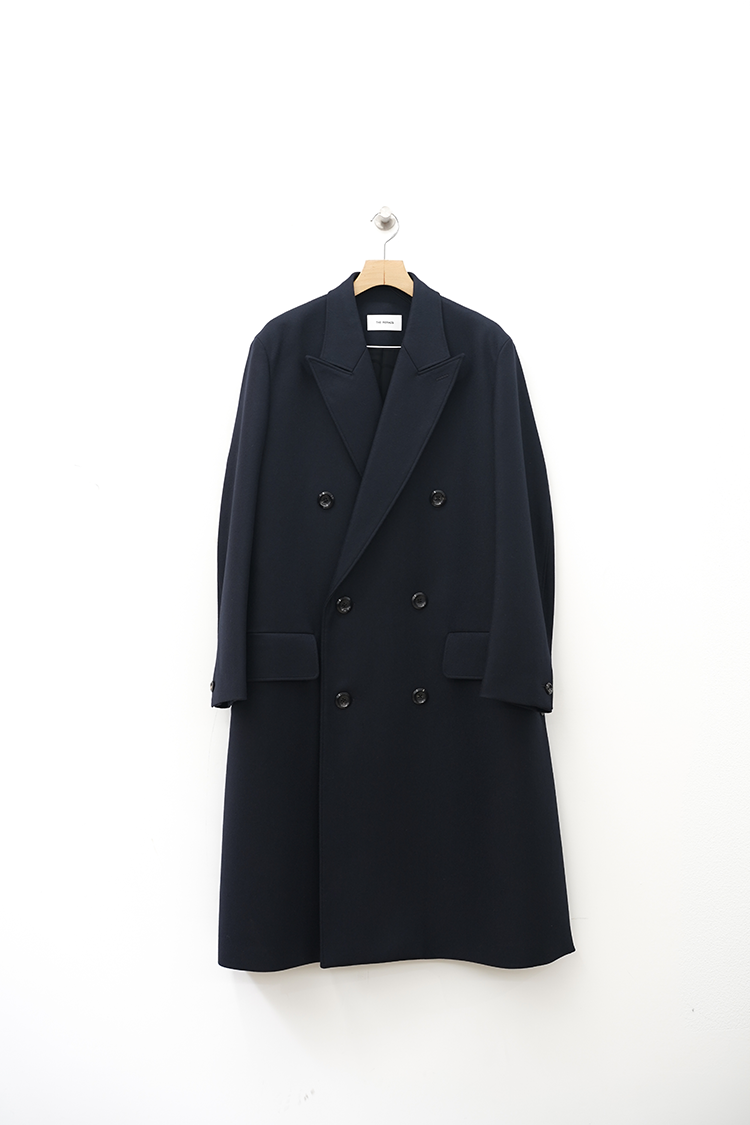 THERERACS THE DOUBLE PEAKED TAILORED COAT / DARK NAVY