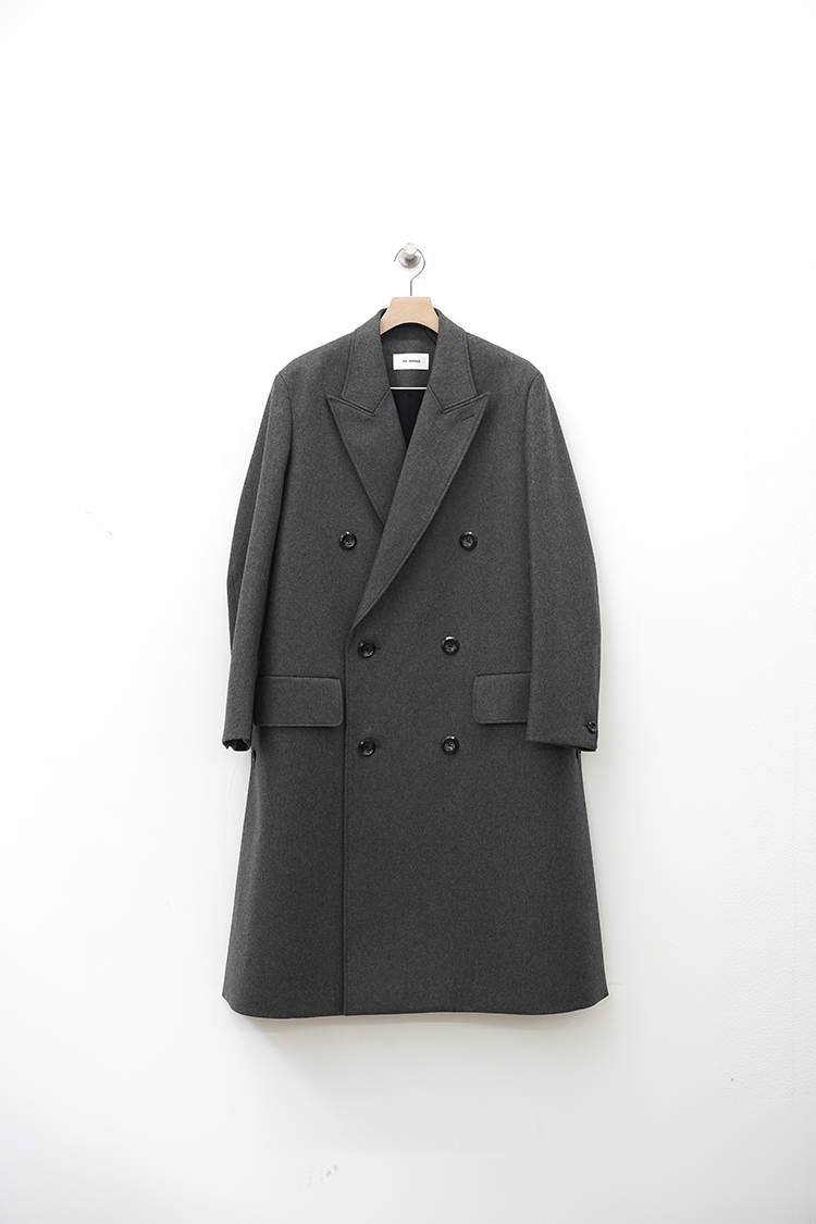 THERERACS THE DOUBLE PEAKED TAILORED COAT / GRAY BROWN