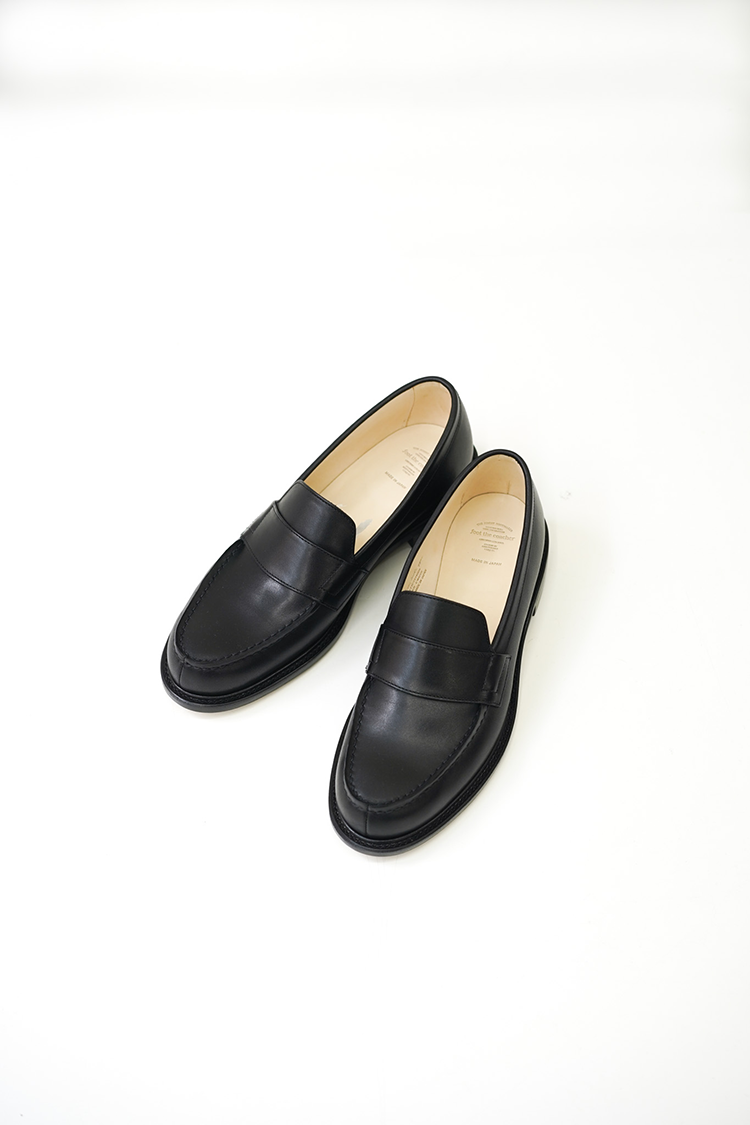 foot the coacher LOAFER (LEATHER SOLE) / BLACK