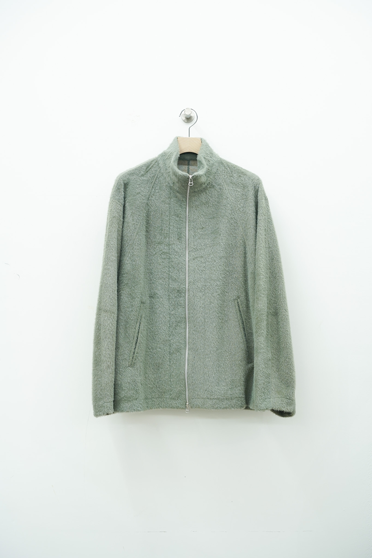 08sircus Micro fur terry track jacket / ash khaki