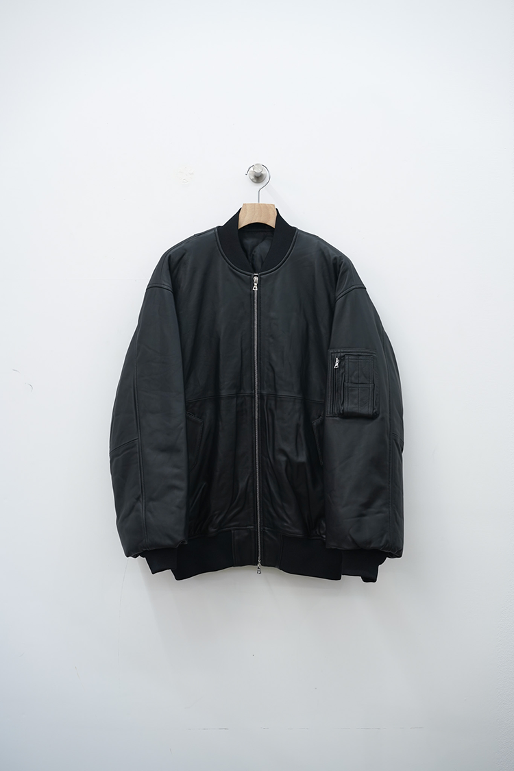 ssstein LEATHER FLIGHT JACKET / BLACK