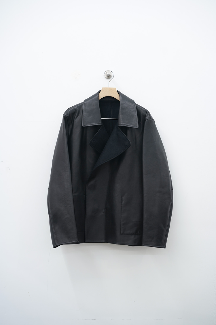 ssstein BONDED LEATHER SHORT JACKET / BLACKBLACK