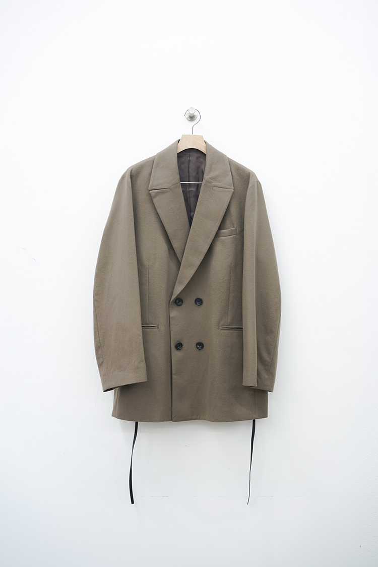 ssstein OVERSIZED PEAK LAPEL JACKET / DARK BEIGE