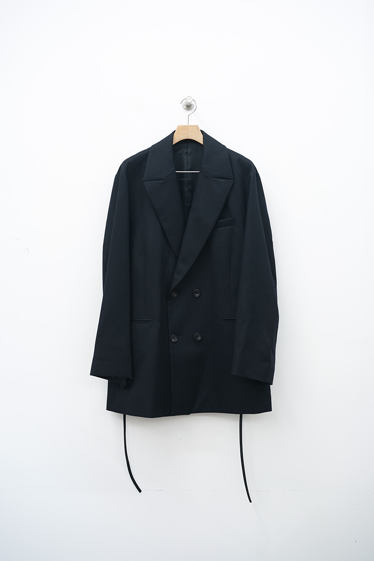 ssstein OVERSIZED PEAK LAPEL JACKET / BLACK