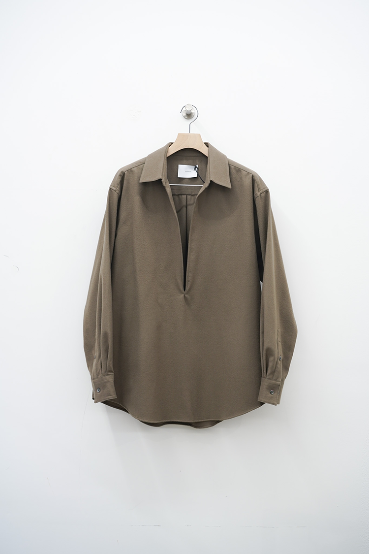 ssstein OVERSIZED SKIPPER SHIRT / DARK BEIGE