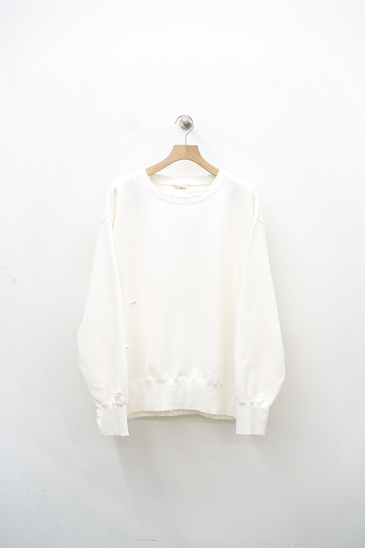 mill CRASH SWEAT SHIRT / WHITE