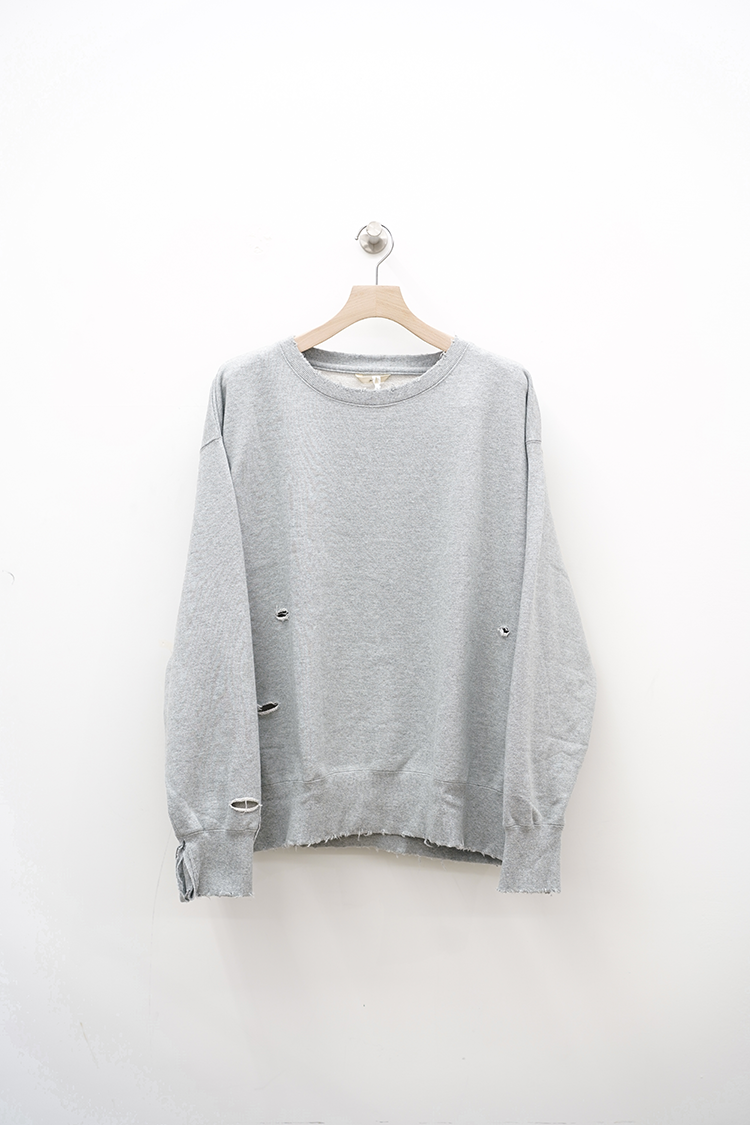 mill CRASH SWEAT SHIRT / TOP GRAY