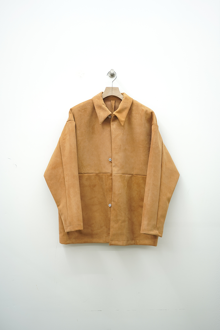 beta post goat suede jacket / camel