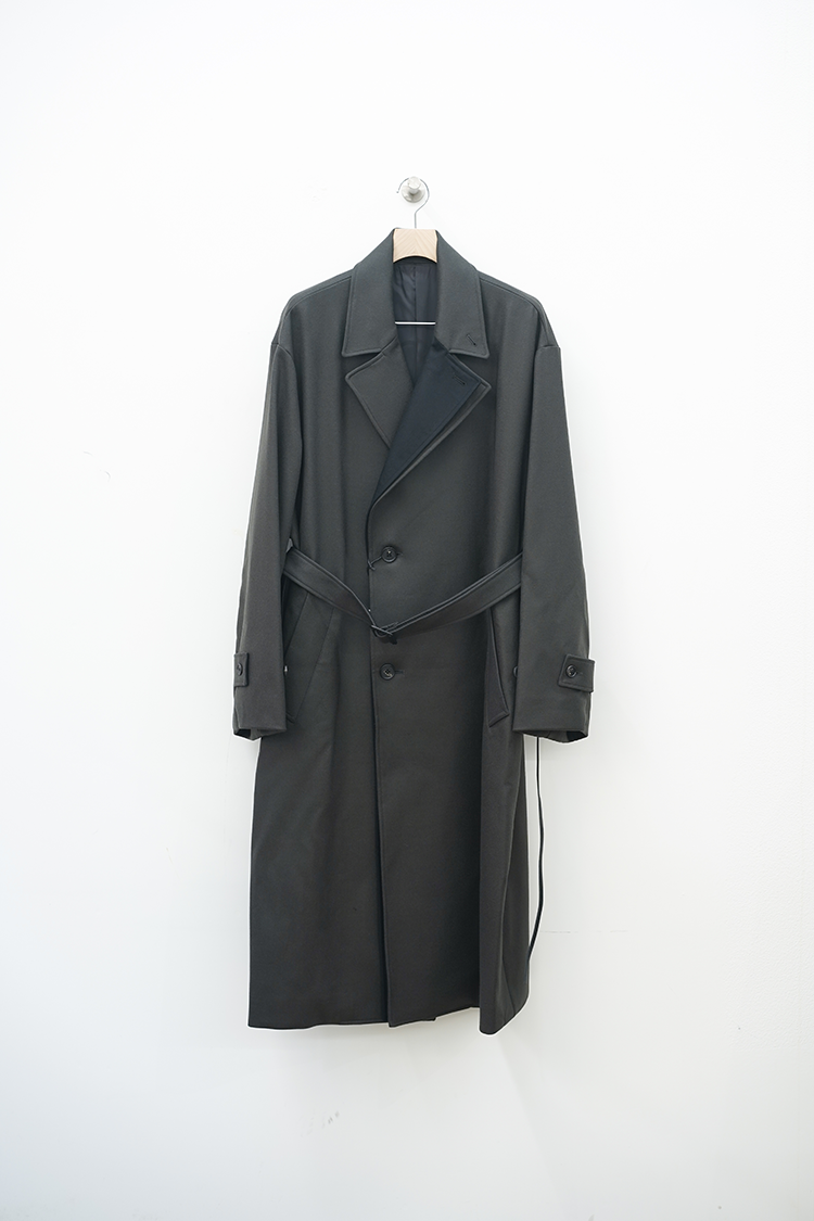 ssstein DOUBLE LAPELED BREASTED COAT / GRAY KHAKI BLACK