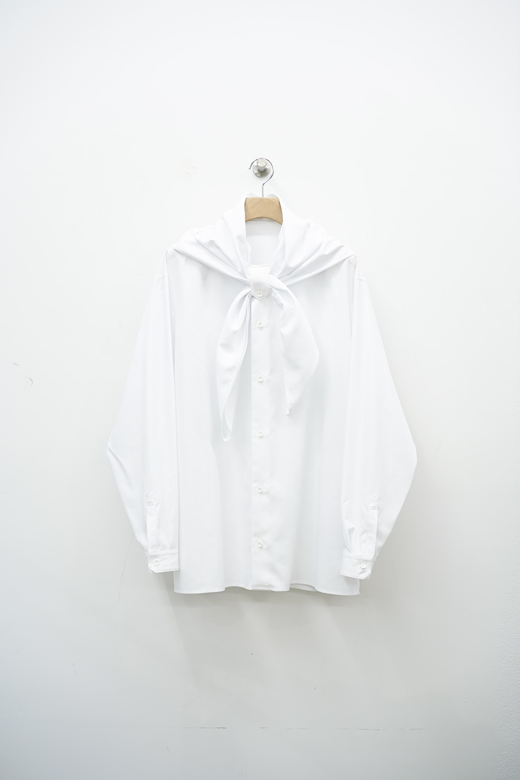 THE RERACS SCARF COLLAR SHIRT / WHITE