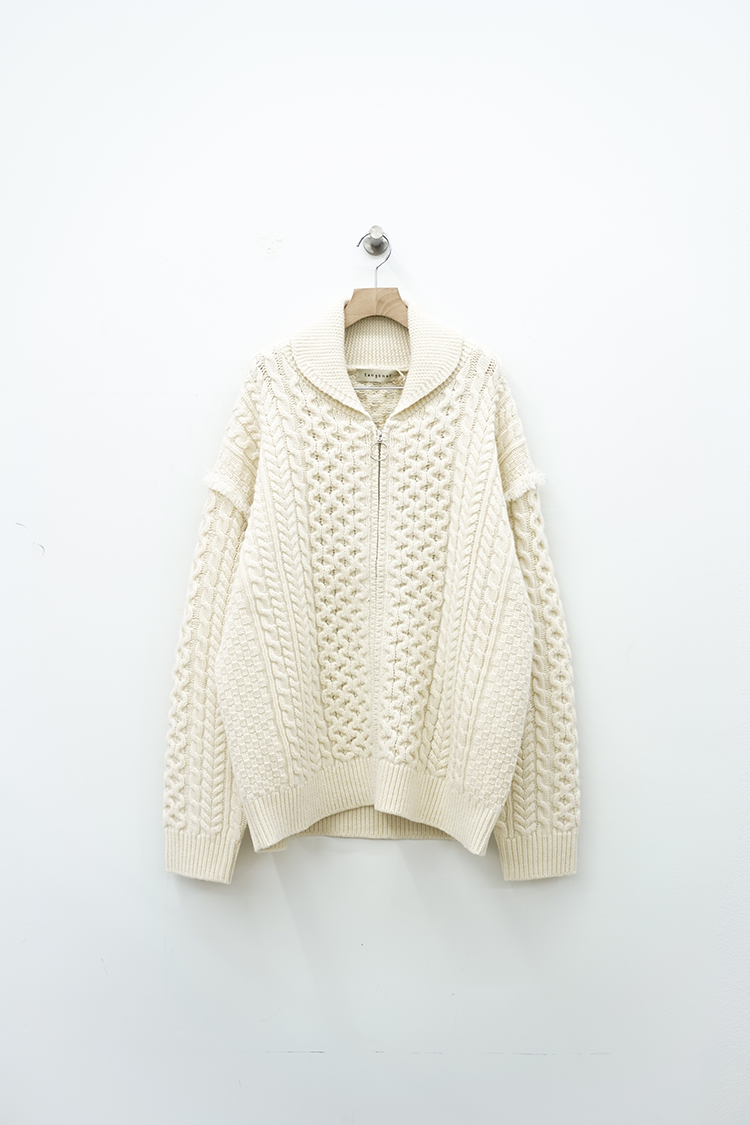 tangenet Aran cardie / Ecru