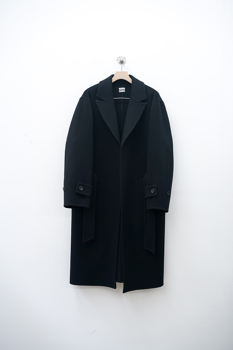 POSTELEGANT Wool Rever Coat / Black