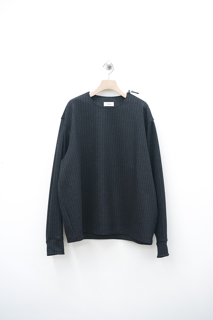 THERERACS THE SIDE ZIP PULLOVER T-SHIRT L/S / BLACK STRIPE