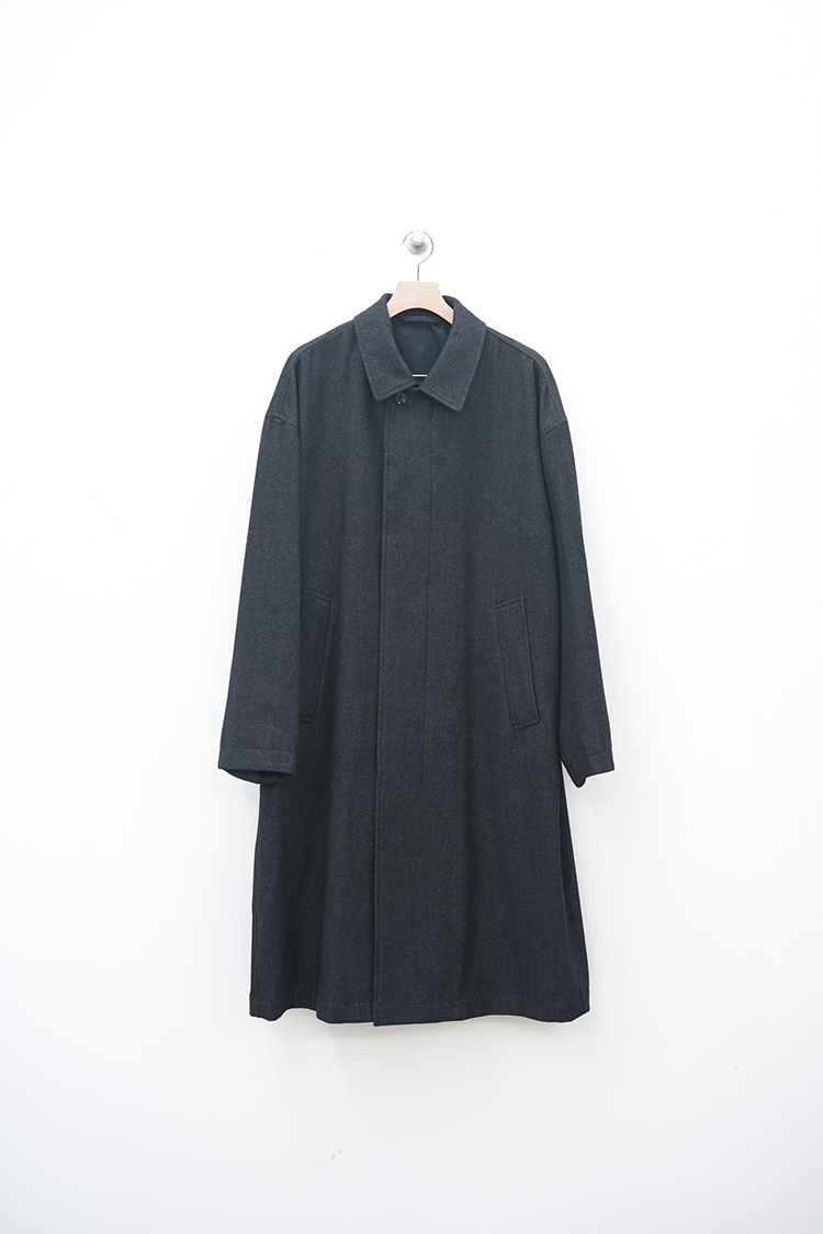 LEMAIRE BOXY OVERCOAT / BLACKGREY MELANGE