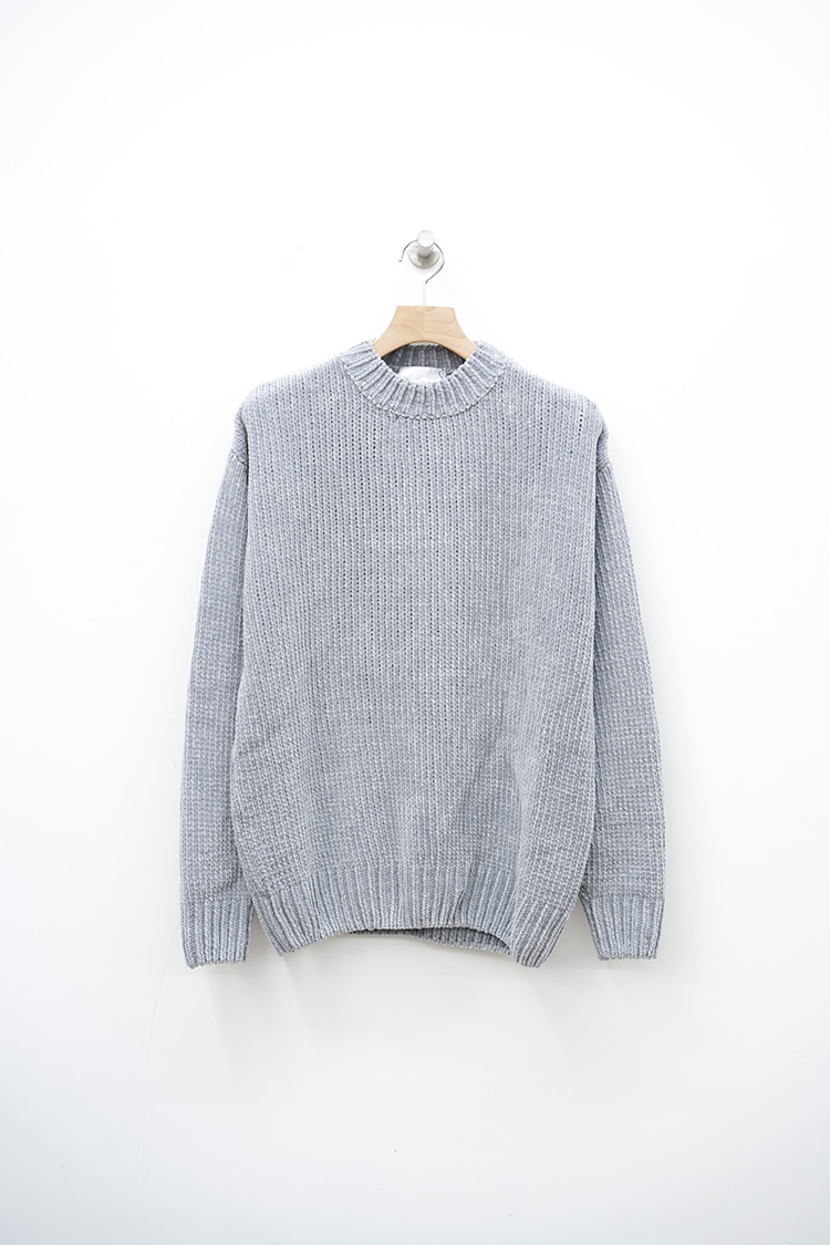 BONSAI CHENILLE KNIT CREW NECK / GREY